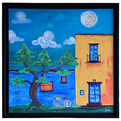 Bir Yaz Günü imzalı tablo — Akrilik Boya, 50×50 cm, 5.000 TL müzayede satışı