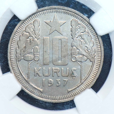 試鋳貨） 1983 ウルグアイ 20000ペソ 銀貨 NGC PF63 NGC SERTİFİKALI-10 Kuruş 1937 (25,5mm, 6gr Bakır/Nikel) KM#863