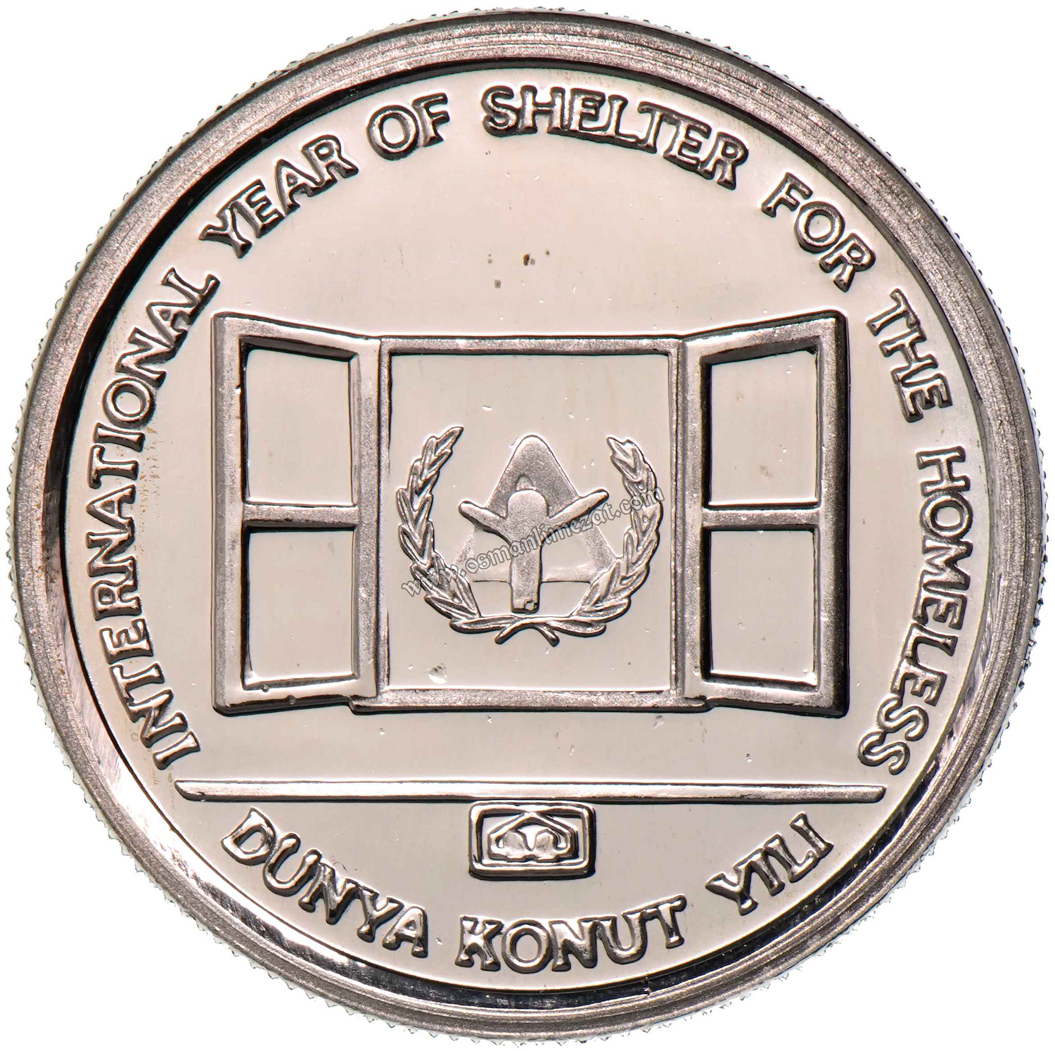 1987 Dünya Konut Yılı 1000 lira (Nikel) TR#H118 - Zamanında