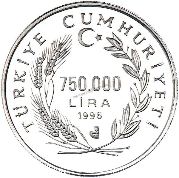 SERTİFİKALI-1996 FAO 750.000 Lira Dünya Gıda Zirvesi Başak Sağda