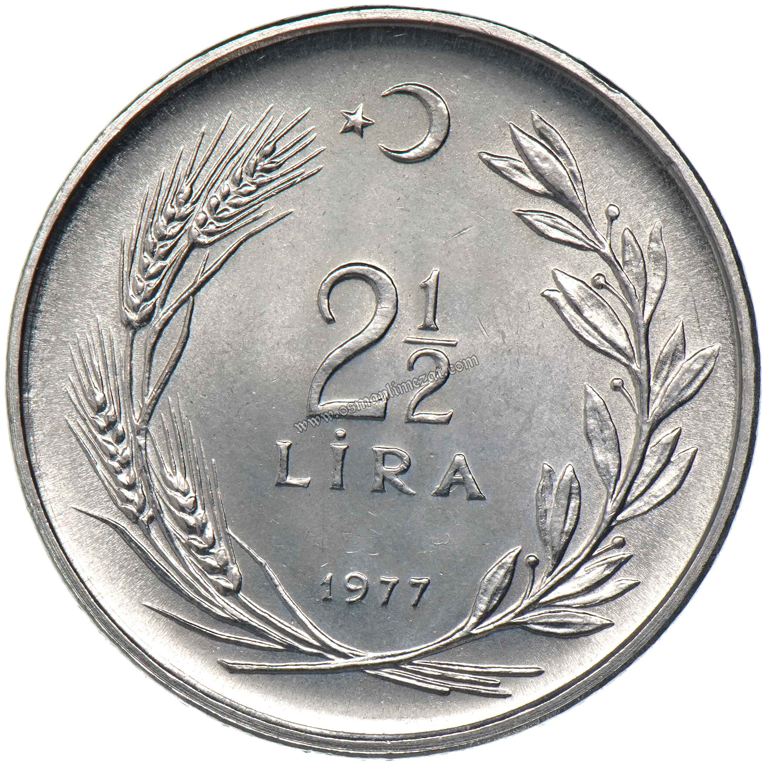 1977 FAO 2,5 lira Herkese Ekmek ve Konut (Kenar Yazısı Turaya Göre