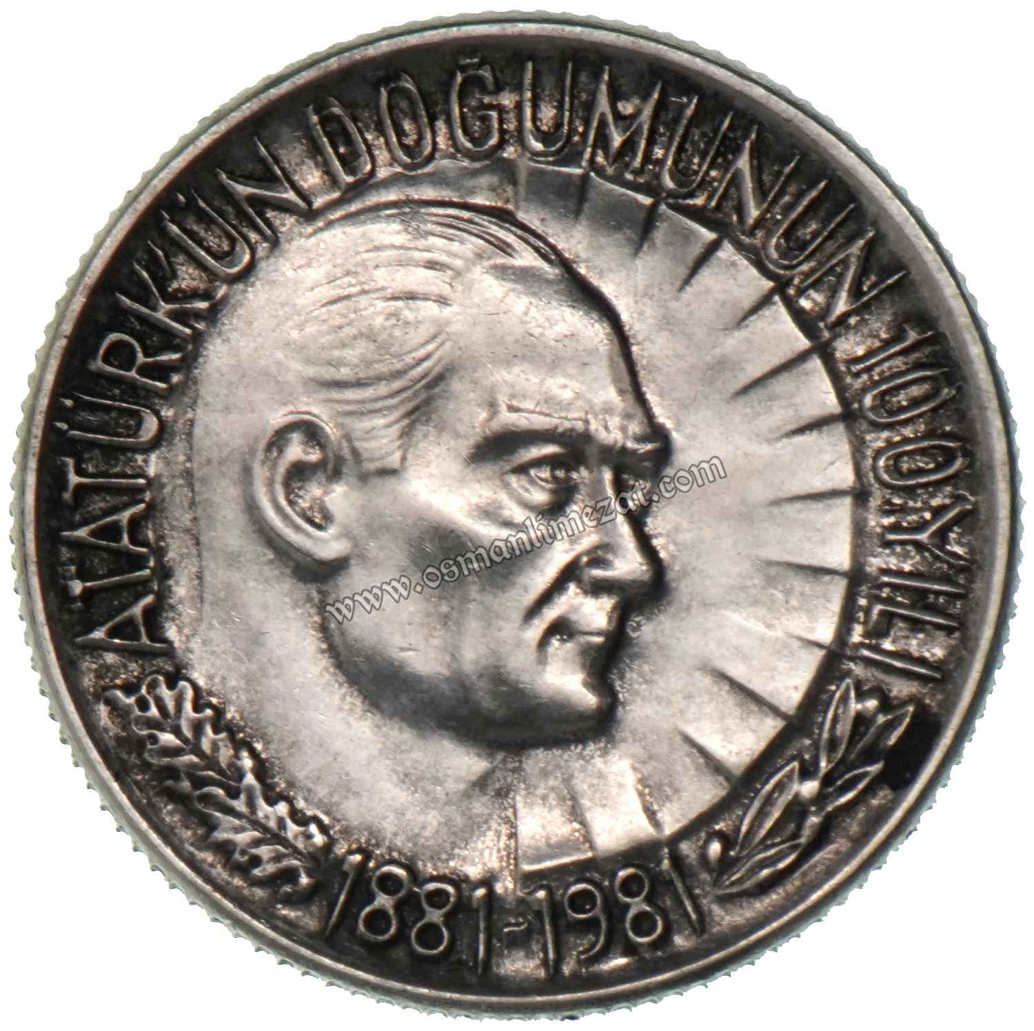 NASDA DISOVERY メダル 1998年 銀製 BASKI ADEDİ 7555-1981 Atatürk'ün Doğumunun 100. Yılı Yarım Lira