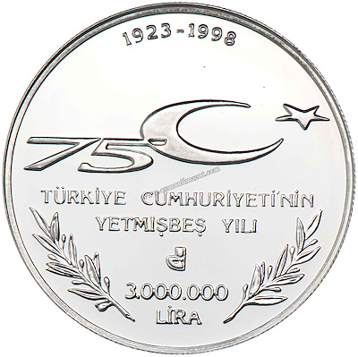 SERTİFİKALI - BASKI ADEDİ 1808-1998 75.Yıl Cumhuriyet ve 2000