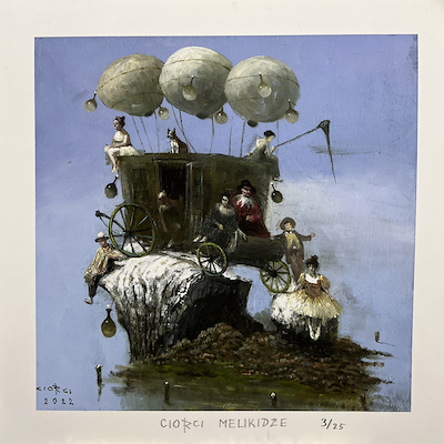CD ねぐりぢぇ meli melo GIORGI MELİKİDZE-Orijinal imzalı baskı, 3/25, 35x35 cm, Çerçeveli