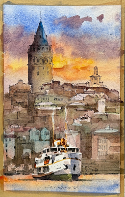Yusuf Kemal Çankaya imzalı tablo — Sulu Boya, 27×19 cm, 3.000 TL müzayede satışı