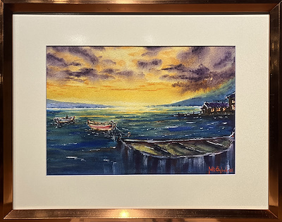 Mehmet Ali Özbek imzalı tablo — Sulu Boya, 25×36 cm, 2.000 TL müzayede satışı