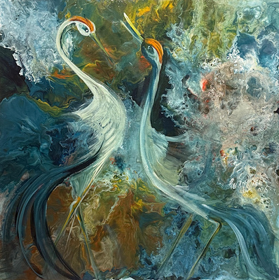 Pervin Karslı imzalı tablo — Akrilik Boya, 60×60 cm, 13.000 TL müzayede satışı