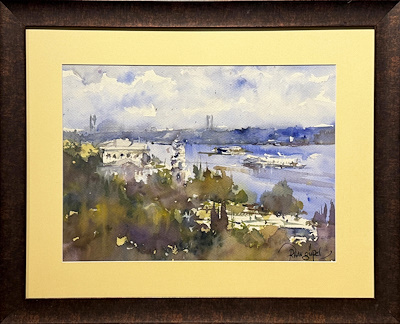Orhan Gürel imzalı tablo — Sulu Boya, 35×50 cm, 6.500 TL müzayede satışı