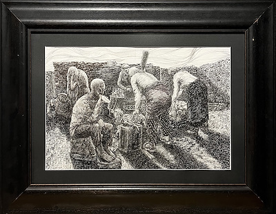 Selahattin Gökoğlan imzalı tablo — Hat, 50×65 cm, 11.000 TL müzayede satışı