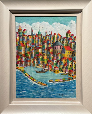 Cüneyt Süer imzalı tablo — Akrilik Boya, 40×30 cm, 14.000 TL müzayede satışı