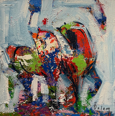 Özlem Coşkun imzalı tablo — Akrilik Boya, 30×30 cm, 5.000 TL müzayede satışı
