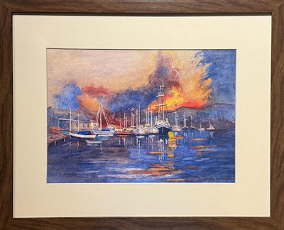 Cengiz Çapanoğlu imzalı tablo — Sulu Boya, 25×37 cm, 5.000 TL müzayede satışı