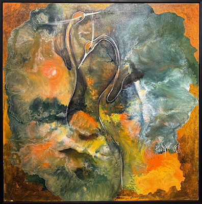 Pervin Karslı imzalı tablo — Akrilik Boya, 100×100 cm, 10.000 TL müzayede satışı