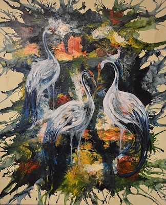 Pervin Karslı imzalı tablo — Akrilik Boya, 200×160 cm, 27.500 TL müzayede satışı