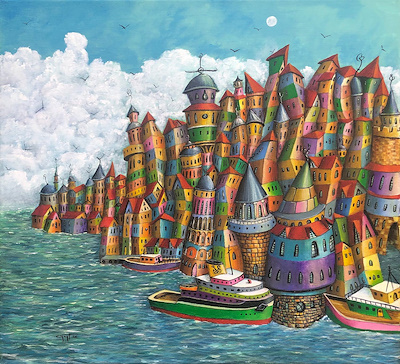 Cüneyt Süer imzalı tablo — Akrilik Boya, 50×55 cm, 27.500 TL müzayede satışı