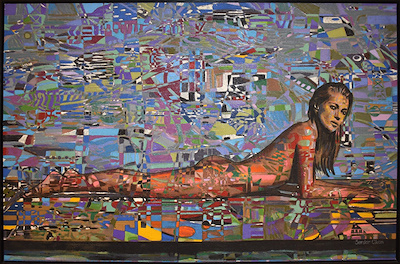 Serdar Okan imzalı tablo — Karışık Teknik, 130×200 cm, 16.000 TL müzayede satışı