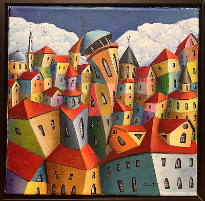 Cüneyt Süer imzalı tablo — Akrilik Boya, 30×30 cm, 11.000 TL müzayede satışı