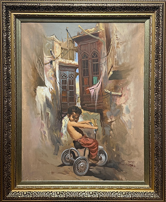İbrahim Al Abduley imzalı tablo — Yağlı Boya, 77×58 cm, 10.000 TL müzayede satışı