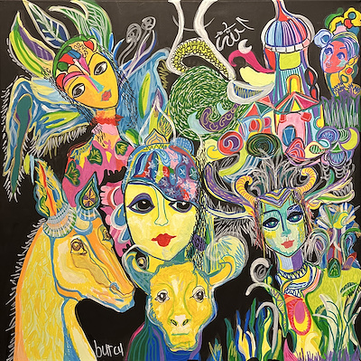 Burcu Arıcı imzalı tablo — Akrilik Boya, 60×60 cm, 18.000 TL müzayede satışı