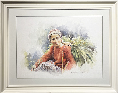 Mehmet Najafzadeh imzalı tablo — Sulu Boya, 47×67 cm, 9.500 TL müzayede satışı