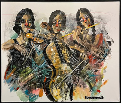 Efgan Beyaz imzalı tablo — Akrilik Boya, 110×130 cm, 50.000 TL müzayede satışı