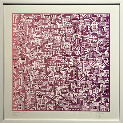 Anna Saifulina imzalı tablo — Baskı, 58×58 cm, 5.000 TL müzayede satışı