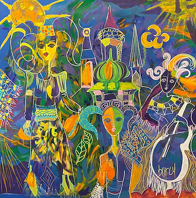 Burcu Arıcı imzalı tablo — Akrilik Boya, 80×80 cm, 15.000 TL müzayede satışı