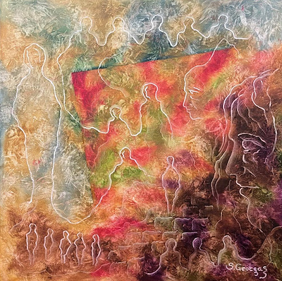 Spyros Georgas imzalı tablo — Yağlı Boya, 80×80 cm, 110.000 TL müzayede satışı
