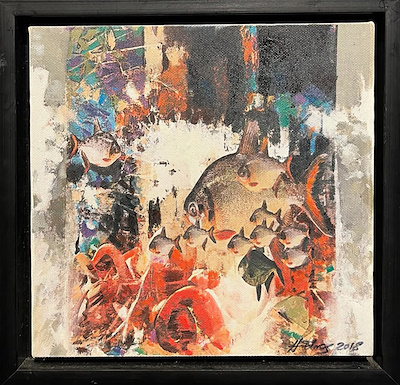 Hüseyin Elmas imzalı tablo — Yağlı Boya, 30×30 cm, 2.000 TL müzayede satışı