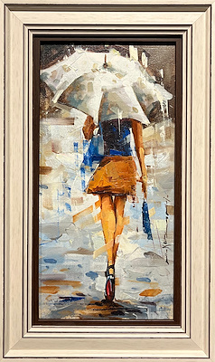 Muhammed Kazamı imzalı tablo — Yağlı Boya, 40×20 cm, 2.000 TL müzayede satışı