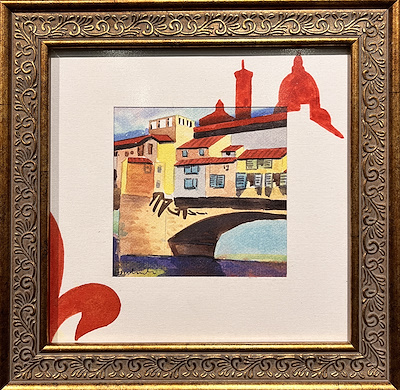 Alfred Mirashi Milot imzalı tablo — Sulu Boya, 20×20 cm, 3.000 TL müzayede satışı