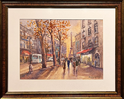 Cengiz Çapanoğlu imzalı tablo — Sulu Boya, 28×38 cm, 4.000 TL müzayede satışı