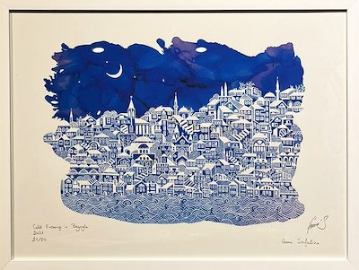 Anna Saifulina imzalı tablo — Baskı, 44×60 cm, 7.000 TL müzayede satışı