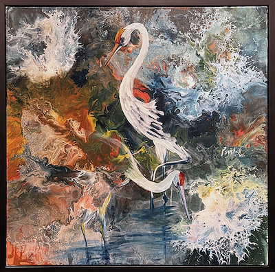 Pervin Karslı imzalı tablo — Akrilik Boya, 60×60 cm, 9.500 TL müzayede satışı