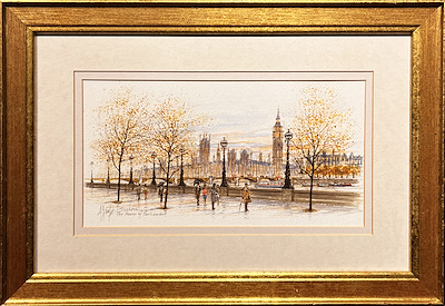 Alex Jawdokımov imzalı tablo — Sulu Boya, 19×36 cm, 9.000 TL müzayede satışı