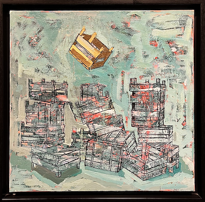 Feyzi Çelikten imzalı tablo — Yağlı Boya, 50×50 cm, 5.000 TL müzayede satışı