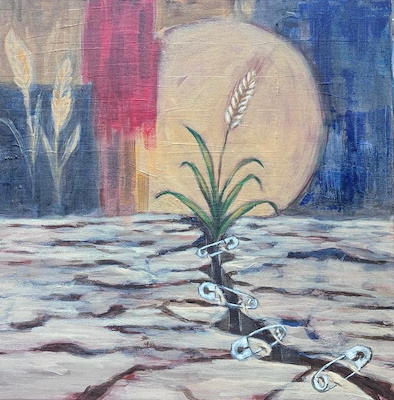Meral Öztürk imzalı tablo — Akrilik Boya, 40×40 cm, 10.000 TL müzayede satışı