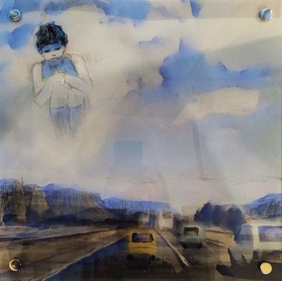 Aysel Gözübüyük imzalı tablo — Karışık Teknik, 40×40 cm, 10.000 TL müzayede satışı