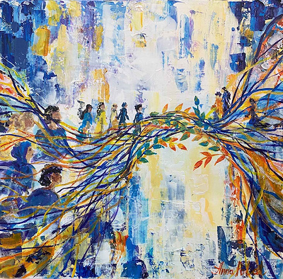 Anna Polat imzalı tablo — Akrilik Boya, 40×40 cm, 10.000 TL müzayede satışı