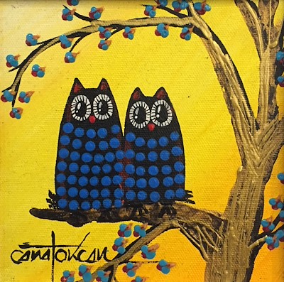 CANA KARLI TOKCAN-15x15 cm (Çerçeveli) | Sessiz Müzayede