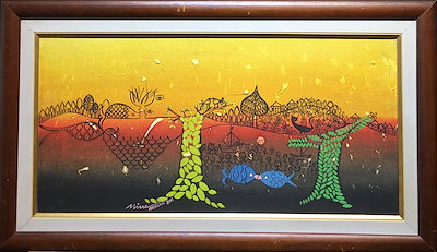 Mine Arasan imzalı tablo — Yağlı Boya, 30×60 cm, 3.000 TL müzayede satışı