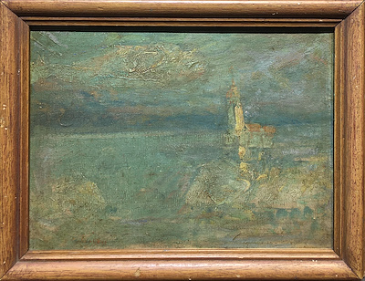 Cumhur Özer imzalı tablo — Yağlı Boya, 18×24 cm, 2.000 TL müzayede satışı