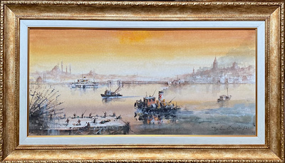 Işıl Özışık imzalı tablo — Yağlı Boya, 28×60 cm, 33.000 TL müzayede satışı