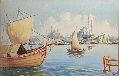 Vahit Armağan imzalı tablo — Sulu Boya, 27×40 cm, 11.000 TL müzayede satışı
