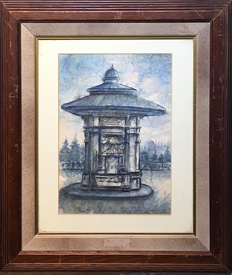 Tankut Bilge imzalı tablo — Karışık Teknik, 30×21 cm, 1.500 TL müzayede satışı