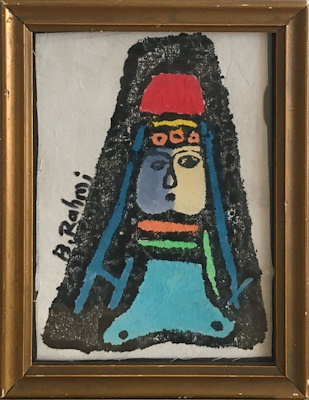 Bedri Rahmi imzalı tablo — Baskı, 16×11 cm, 1.600 TL müzayede satışı