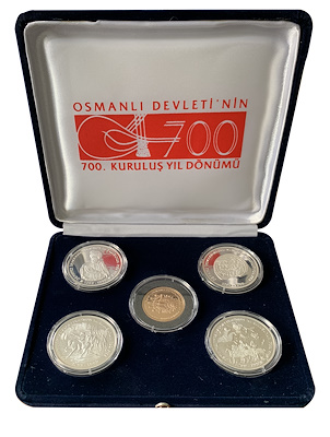 1999 Osmanlı'nın 700. Yılı Hatıra Para Seti-1 altın (15,00 g.), 4