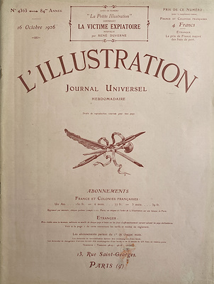フランス雑誌L'ILLUSTRATION 1926年発行 HERMESオリジナル 美術品・アンティーク・コレクション フランス雑誌L'ILLUSTRATION 1926