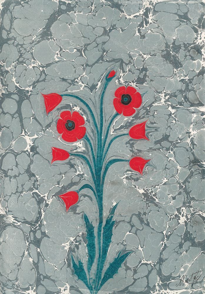 MUSTAFA DÜZGÜNMAN (1920 - 1990), EBRU, İmzalı, 48 x 34 cm