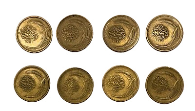 1924 - 1928 Yılları 8 Adet 5 Kuruş, Pirinç Para-a) 1340 (1924